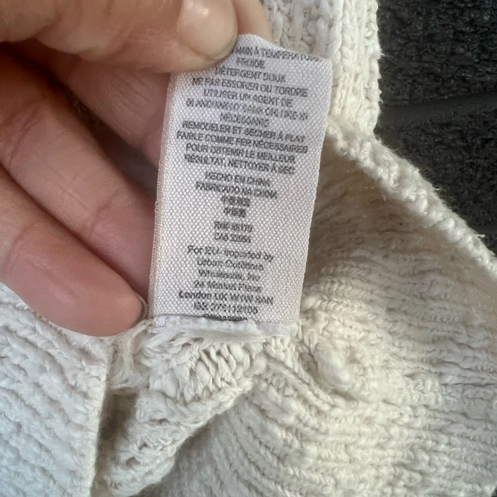 Free People Cream Button-Front Sweater Sz S